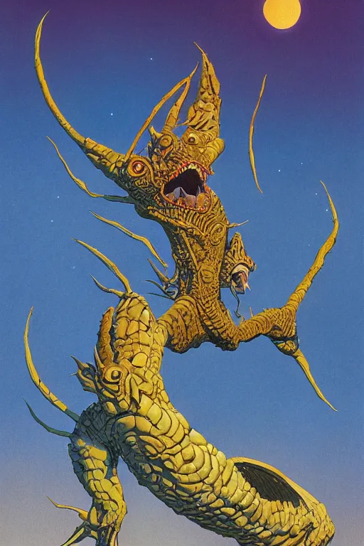 Prompt: swavain basilisk empress of the bilberry, painted by vaughn bode and joe jusko and chesley bonestell and gerald brom, trending on artstation, dramatic tan lighting first - person view studio ghibli, hdr, closeup, stuckism, manga