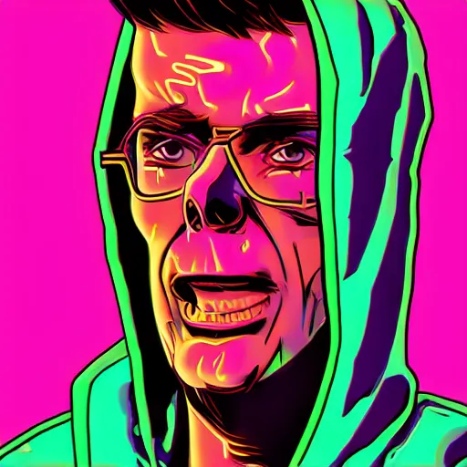 Image similar to rick astley skeletor in hoodie, portrait, vaporwave, synthwave, neon, vector graphics, cinematic, volumetric lighting, f 8 aperture, cinematic eastman 5 3 8 4 film