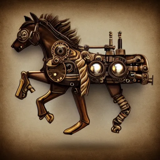 Image similar to horse, steampunk