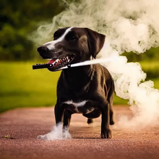 Image similar to dog vaping