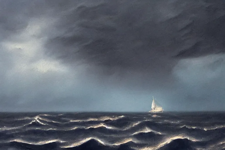 Image similar to sailing off into the storm