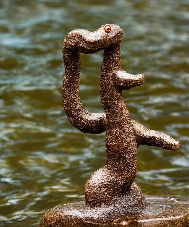 Prompt: high quality presentation photo of a detailed figurine of a cute loch ness monster, photography 4k f1.8 anamorphic bokeh 4k Canon Nikon