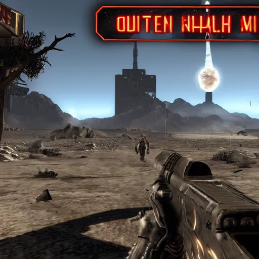 Image similar to Fallout New Vegas in outer space, in-game screenshot