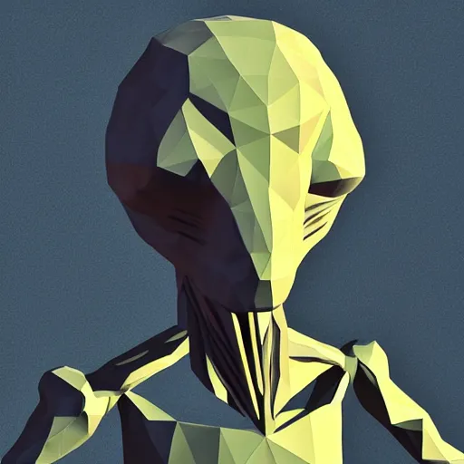 Prompt: low poly alien