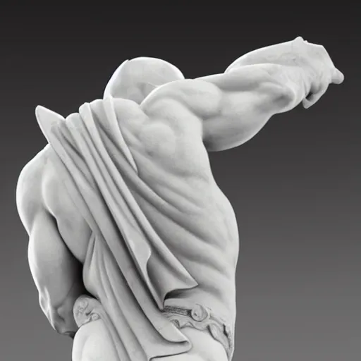Prompt: greek sculpture of batman in marble,