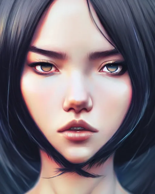 Prompt: full 1 2 0 mm face shot of a beautiful kazakh girl, in tshirt, furious, by saruei and guweiz and ilya kuvshinov and george miller, digital art, highly detailed, intricate, sharp focus, trending on artstation hq, deviantart, pinterest, unreal engine 5, 4 k uhd image
