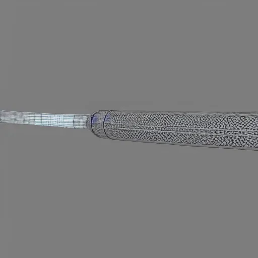 Prompt: a 3d model of a long sword in the center, with dragon like handle