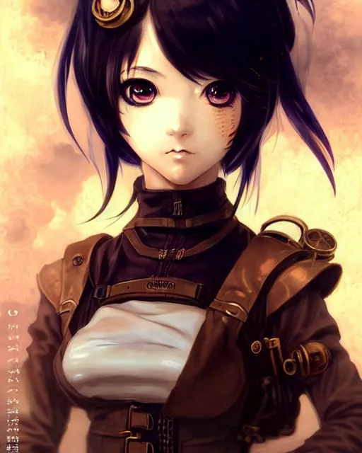 Image similar to portrait Anime Girl steampunk cute-fine-face, pretty face, realistic shaded Perfect face, fine details. Anime. Bioshock steampunk realistic shaded lighting by katsuhiro otomo ghost-in-the-shell, magali villeneuve, artgerm, rutkowski Jeremy Lipkin and Giuseppe Dangelico Pino and Michael Garmash and Rob Rey