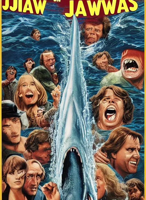 Prompt: Jaws (1974) poster, Marvel Cinematic universe