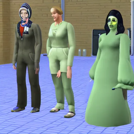 Prompt: procedually generated Sims with the Croenenberg Homonculus Nuclear-Mutation Wicked Whims mod