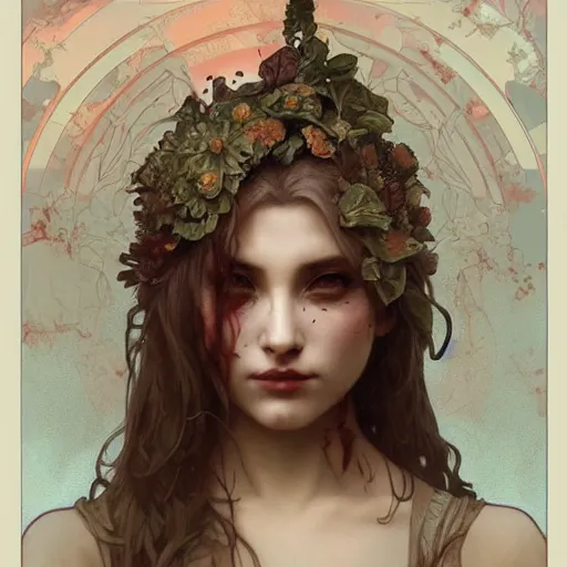 Prompt: beautiful zombie girl, intricate, art by artgerm and greg rutkowski and alphonse mucha and william - adolphe bouguereau, high detailed, 4 k,