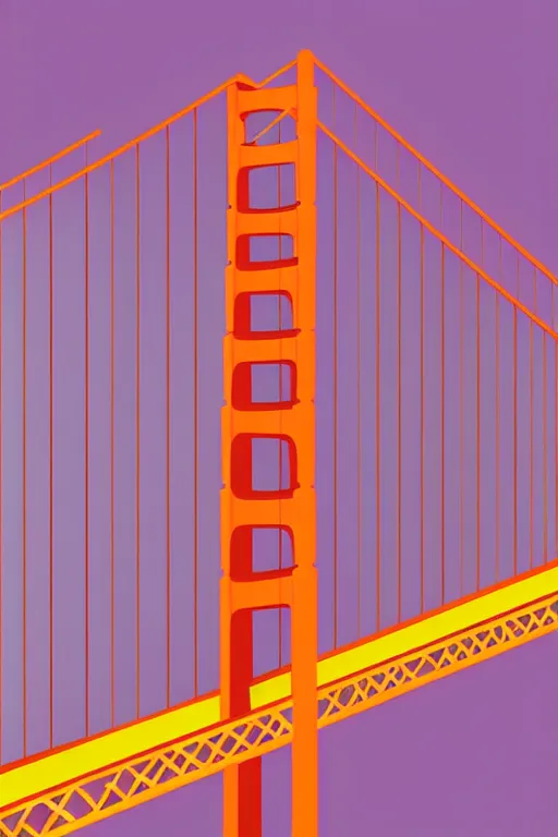 Prompt: minimalist boho style art of colorful golden gate bridge, illustration, vector art