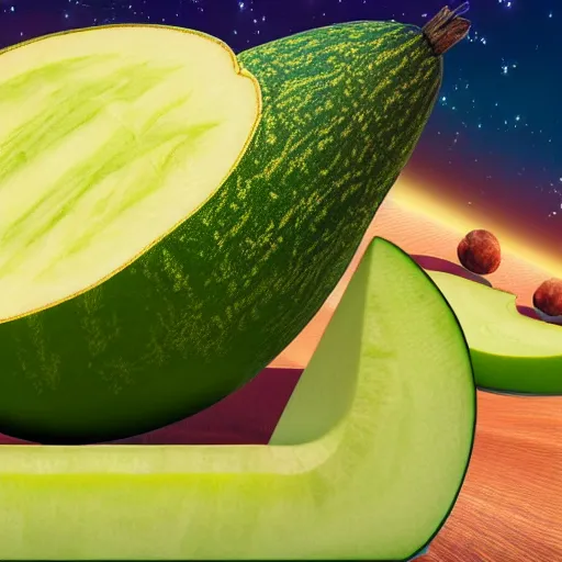 Image similar to melon spaceship 4k