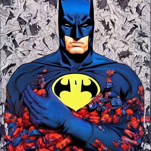 Image similar to a painting by James Jean about Batman, cover art, elegant