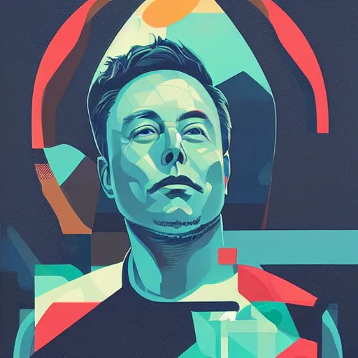 Image similar to Elon Musk profile picture by Sachin Teng, asymmetrical, Organic Painting , Matte Painting, geometric shapes, hard edges, graffiti, street art:2 by Sachin Teng:4