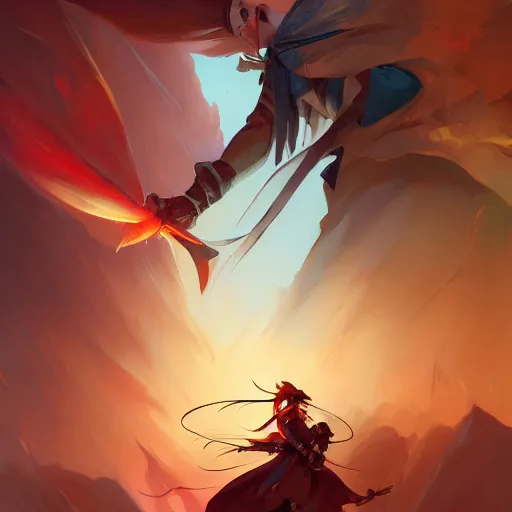 Image similar to spellblade, behance hd artstation by jesper ejsing by rhads, makoto shinkai and lois van baarle, ilya kuvshinov, ossdraws