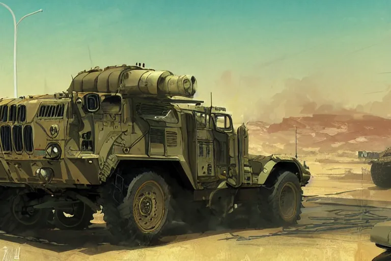 Prompt: dieselpunk digital illustration of mad max's bmw m 1 himars by makoto shinkai, ilya kuvshinov, lois van baarle, rossdraws, basquiat