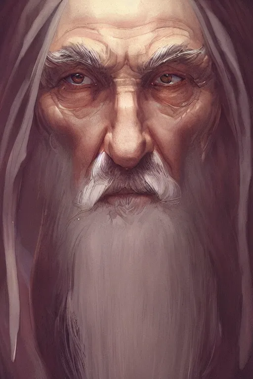 Prompt: a highly detailed portrait painting of an elderly healer elf male, long white beard, long elf ears, asian decent, by greg rutkowski and alphonse mucha, sharp focus, matte, concept art, artstation, digital painting