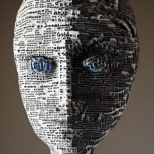 Prompt: consciousness emerging in large language model artificial intelligence. canon 5 d 5 0 mm lens. papier - mache
