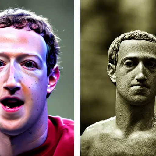 Image similar to mark zuckerberg made of water