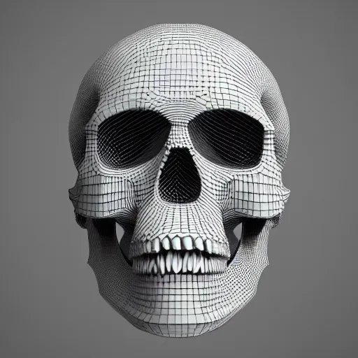 Image similar to human skull made of crystals, 3D, octane render, rtx, ultra detailed