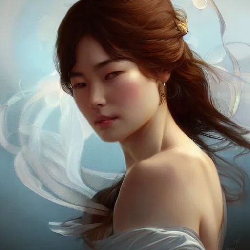 Image similar to ultra realistic illustration of song hye - kyo, intricate, elegant, highly detailed, digital painting, artstation, concept art, smooth, sharp focus, illustration, art by artgerm and greg rutkowski and alphonse mucha