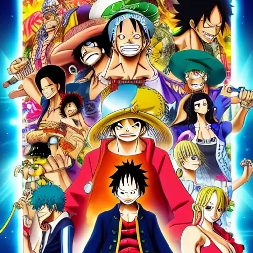 Prompt: one piece poster, 8 k uhd, 8 k uhd character details