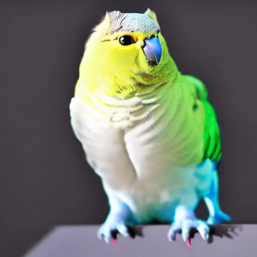 Image similar to a budgerigar - cat - hybrid, animal photography