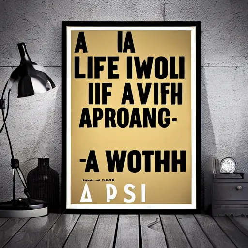 Image similar to a life worth living. aspirational quote advertisement poster