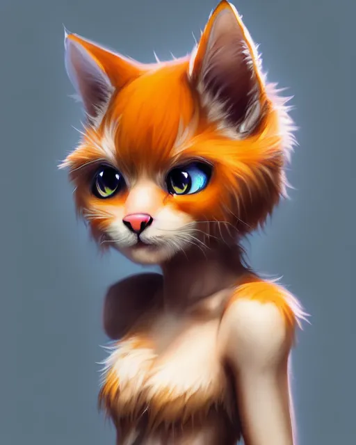 Image similar to character concept art of an anthropomorphic furry cat | | cute - fine - face, pretty face, key visual, realistic shaded perfect face, fine details by stanley artgerm lau, wlop, rossdraws, james jean, andrei riabovitchev, marc simonetti, and sakimichan, trending on artstation