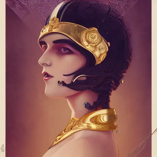 Prompt: portrait of a victorian duke, girl with a stylized sexy, royal style, elite, gold, art deco, symmetry, stylized illustration by peter mohrbacher, moebius, victo ngai, vivid colorful comic style, line sleek, diesel punk