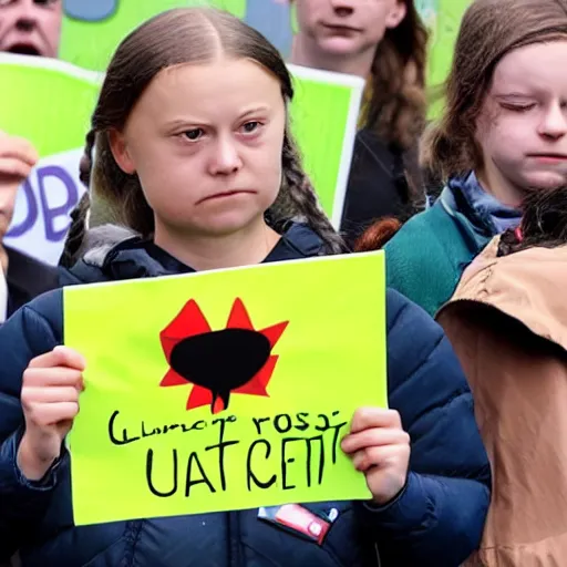 Prompt: greta thunberg is mad about climate