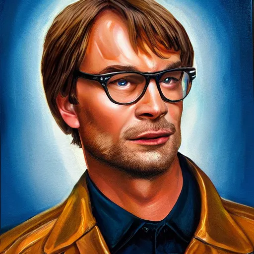 Prompt: once upon a time in hollywood jeffrey dahmer, oil painting, ultradetailed, artstation, ultradetailed, digital painting, ultradetailed