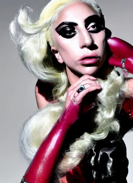 Image similar to lady gaga by nick knight, born this way, born this way album, red weapon 8 k s 3 5, cooke anamorphic / i lenses, highly detailed, cinematic lighting