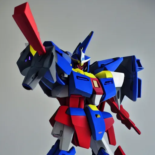 Image similar to gundam with a shark head and fins