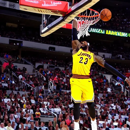 Image similar to lebron james dunking