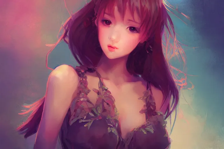 Image similar to a beautiful girl, look at the camera,intricate, highly detailed, digital painting, Pixiv, Artstation, official media, anime key visual, concept art, rich vivid colors, ambient lighting, sharp focus, illustration, art by WLOP