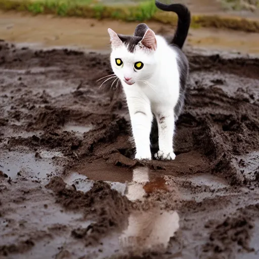 Image similar to cat play in mud