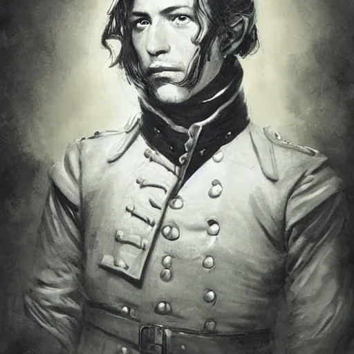 Image similar to portrait of a one eyed spanish navy officer blas de lezo, face portrait, 1 8 th century clothing, epic, tragic, military art, fantasy, dieselpunk, hd shot, digital portrait, beautiful, artstation, comic style, by artgerm, guy denning, jakub rozalski, magali villeneuve and charlie bowater