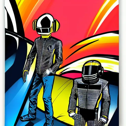 Prompt: daft punk by tim doyle