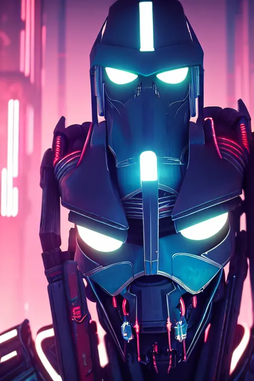 Prompt: futuristic portrait art of a cyberpunk general grievous, futuristic style general grievous, cyberpunk, game screenshot from cyberpunk 2 0 7 7