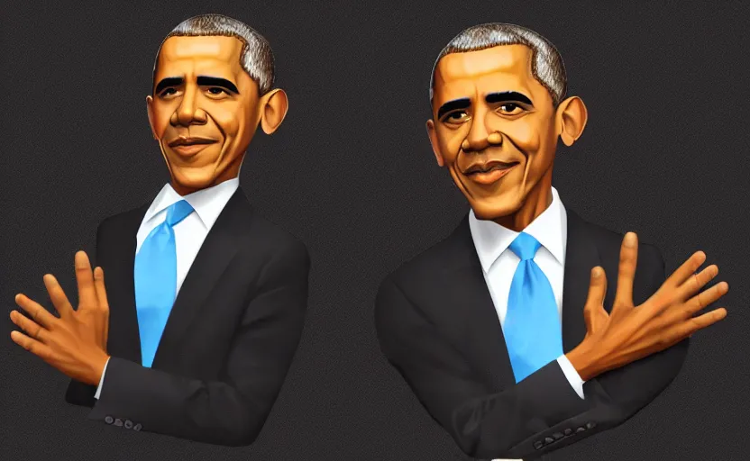 Prompt: obama in the style of roblox