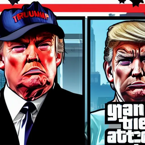 Prompt: GTA V artwork of trump