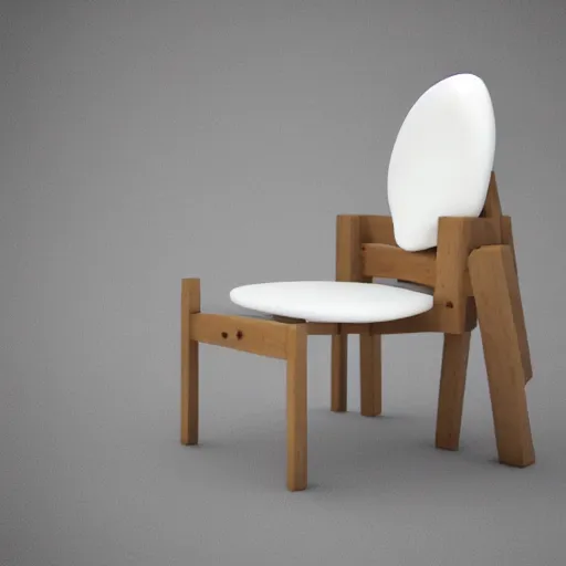 Image similar to a chair with a wooden frame and white upholstered seat, a 3 d render by ned m. seidler, trending on behance, gutai group, rendered in maya, made of insects, art deco