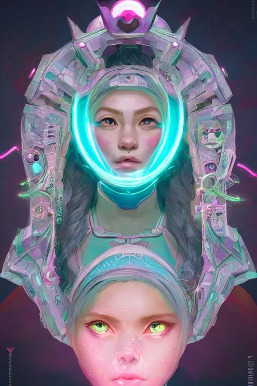 Image similar to symmetry!! portrait of blossom power puff girl! alien in the style of horizon zero dawn, machine face, intricate, elegant, highly detailed, digital painting, artstation, concept art, smooth, sharp focus, illustration, art by artgerm and greg rutkowski and alphonse mucha, 8 k