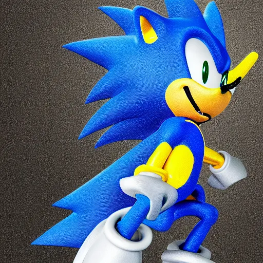 Image similar to sonic the hedgehog as a lego minifigure, high quality digital photography