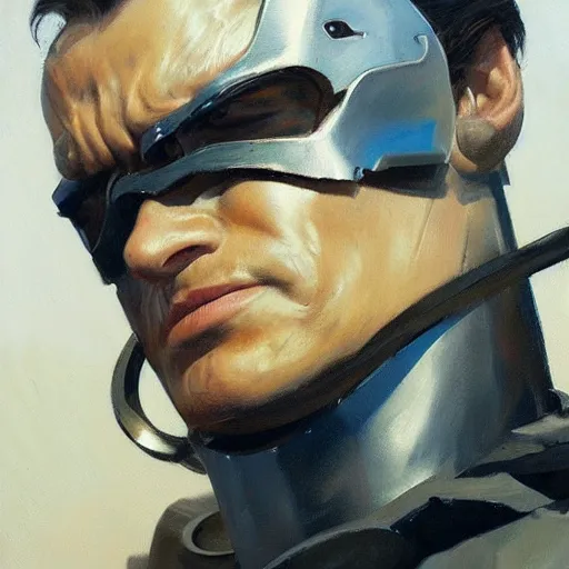 Prompt: greg manchess portrait painting of the t - 8 0 0 terminator, medium shot, asymmetrical, profile picture, organic painting, sunny day, matte painting, bold shapes, hard edges, street art, trending on artstation, by huang guangjian and gil elvgren and sachin teng