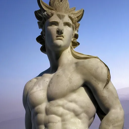 Image similar to epic greek marble statue of the Pokémon Landorus, photo, chiaroscuro