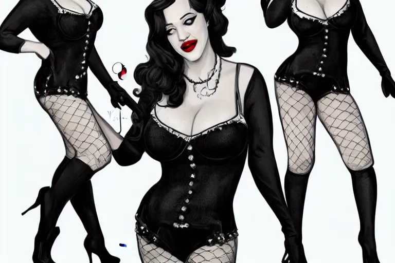 Prompt: Kat Dennings as 1960s go go dancer by Mandy Jurgens and Artgerm and william-adolphe bouguerea, highly detailed, trending on artstation, award winning, H 768