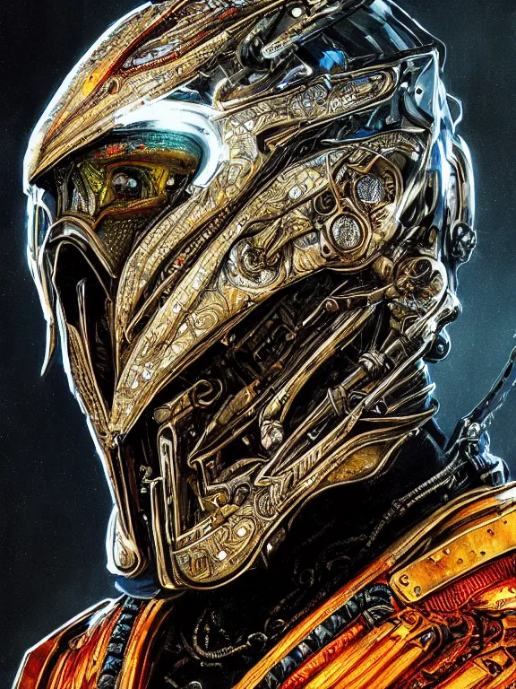 Prompt: portrait art of 8k ultra realistic raptor , ornate intricate smashed glass helmet , detailed intricate ornate armour,blade runner, cybernetic, full of colour, cinematic lighting, battered, trending on artstation, 4k, hyperrealistic, focused, extreme details,unreal engine 5, cinematic, masterpiece, art by ayami kojima, giger
